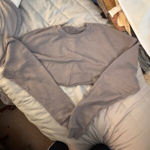Alo soft - Steele gray - cropped sunburst sweatshirt